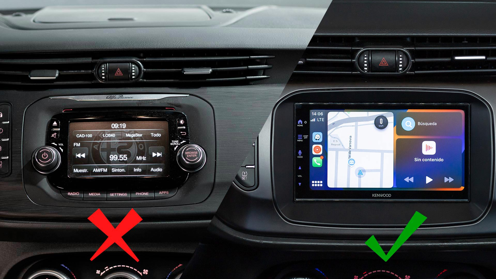 Installation autoradio 2 DIN Alfa Romeo Giulietta